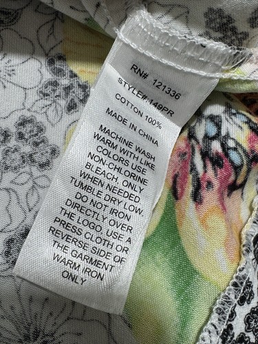 Koi By Kathy Peterson LOT 2 Women’s Floral Cotton Scrub Tops Short Sleeve Sz M - Picture 10 of 13