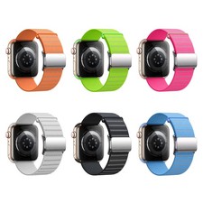 Magnetic Reflective Strip Nylon Band Strap For Apple Watch 11 10 9 8 7 SE Ultra