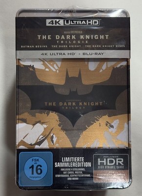 Batman The Dark Knight Trilogy 4K UHD Steelbook Collection Library Case Neu OVP