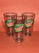 3 Mountain Dew 14 oz Drinking Glasses PEPSI CO. 2006