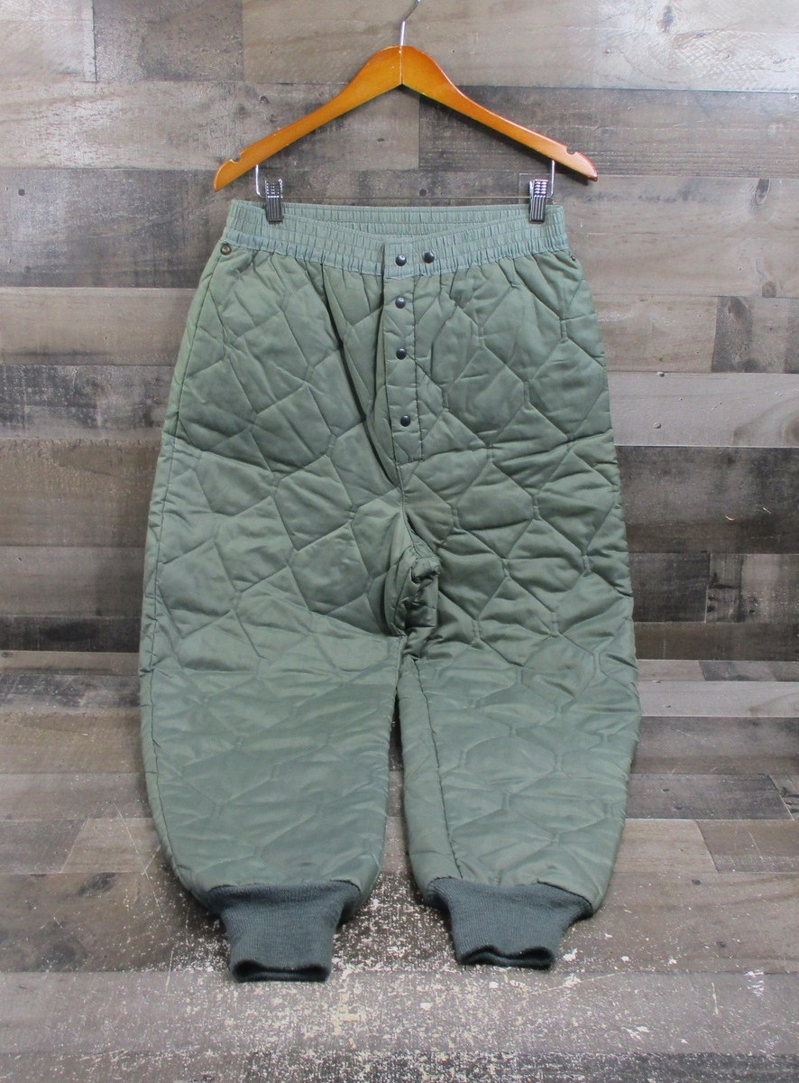 Military Quilted Cold Weather Pants Mens Medium Insulated Liner Elastic Waist