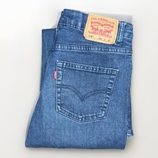 Levi's 514 Straight Boys Jeans 14 REG Blue Denim Cotton Blend W27 L27 Zip Button