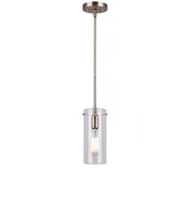 CANARM Joni 1-Light Gold Pendant with Clear Glass Shade
