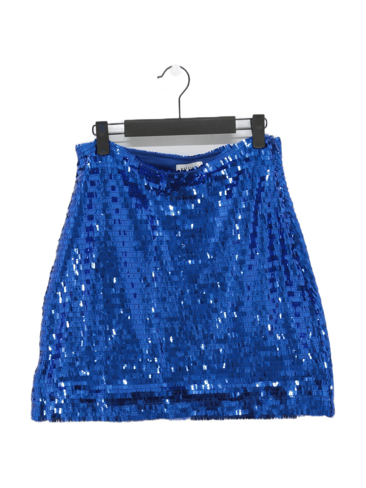 Women's Blue Polyester A-Line Midi Skirt Size M Warehouse Style-image
