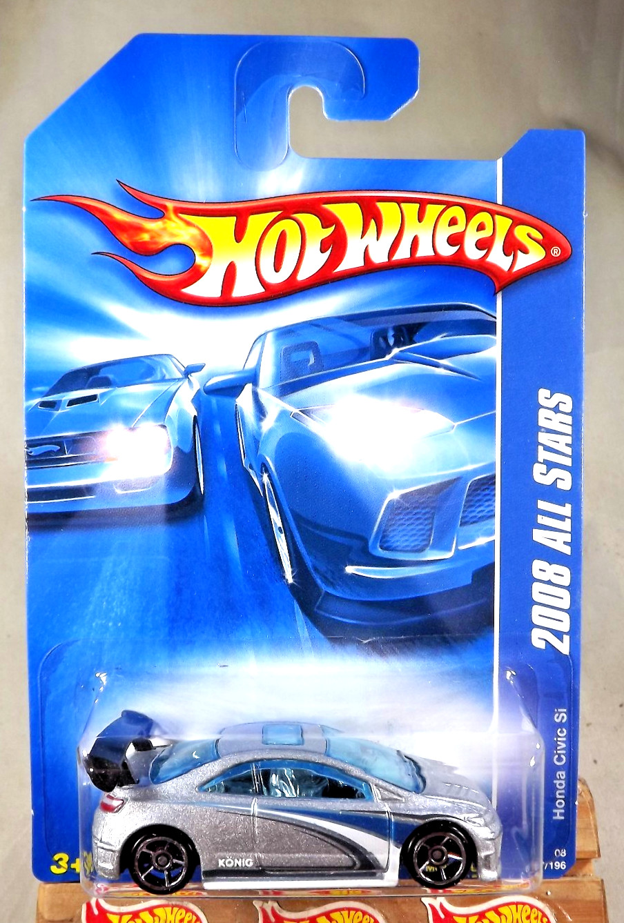 2008 Hot Wheels Kmart #47 All Stars HONDA CIVIC Si Silver w/Chrome OH5 Spokes