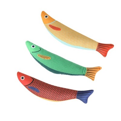 Cute Kitten Toy Attractive Plush Fish Shape Small Kitten for Cat Teething