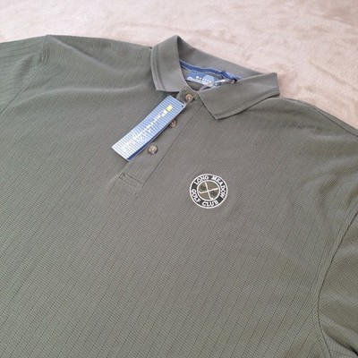 Antlgua Performance Polo Shirt Mens Large Green Long Meadow Golf Club Dry NWT
