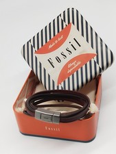 FOSSIL BRACCIALE IN PELLE /CUOIO  UOMO CHIUSURA NO ARGENTO SCATOLA E SACCHETTO 