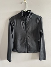 Women's Soft Stretch Full Zip Jacket - All In Motion Heathered Black Size M