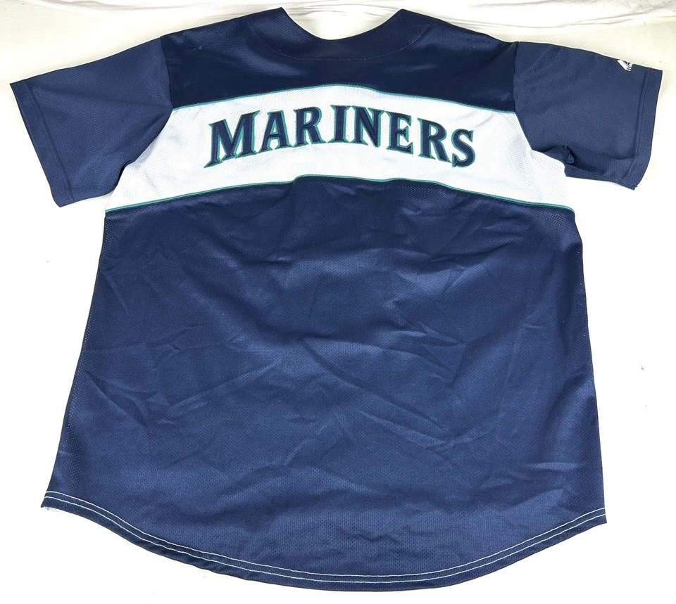 Majestic Seattle Mariners Jersey Men’s XL Vintage 90s Y2K Mesh Button Stitched - Image 2 of 4