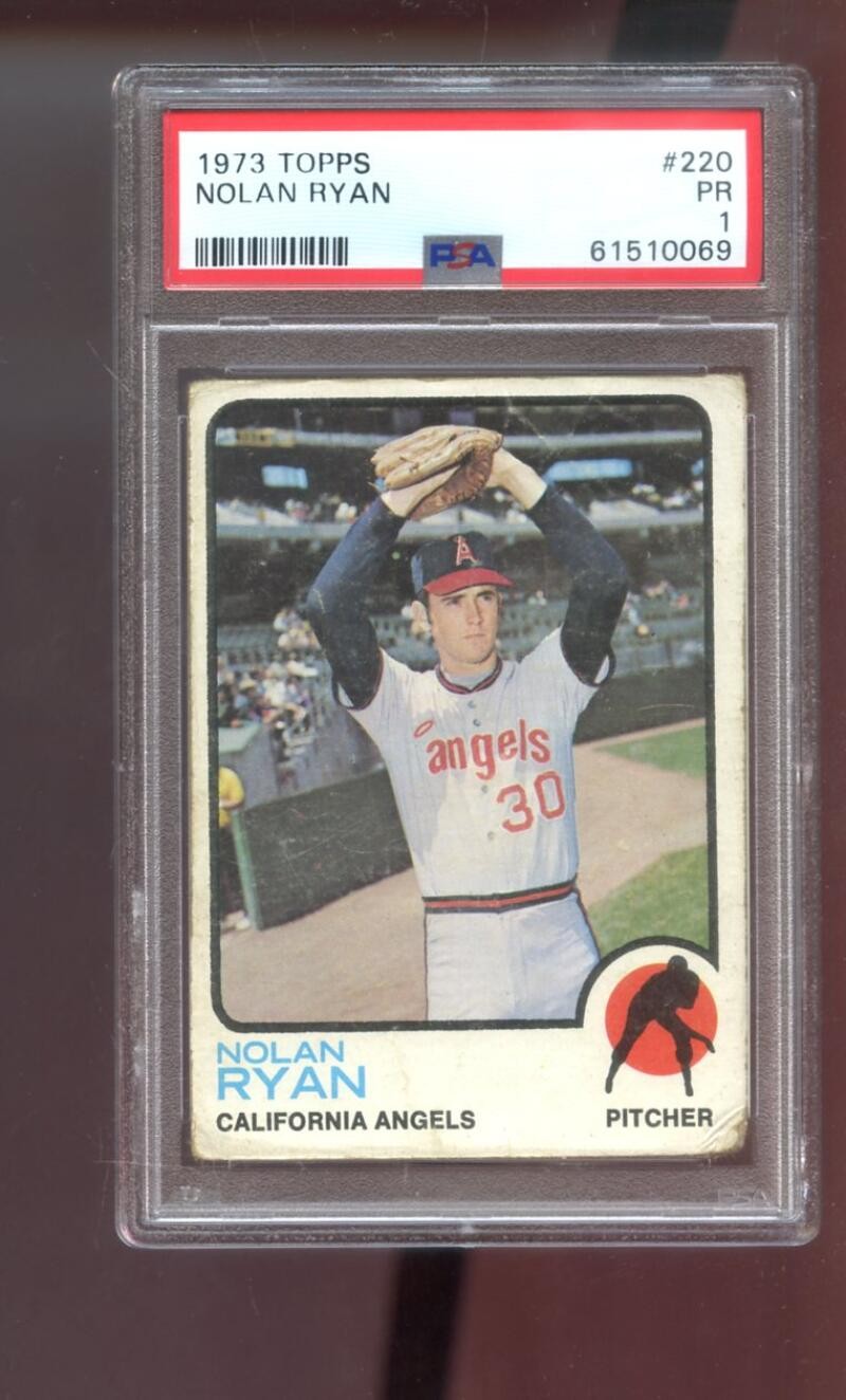 1973 Topps #220 Nolan Ryan PSA 1 Graded Baseball Card MLB California Angels view 1