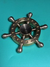 Captain Ship Wheel Brass Fidget Spinner All Metal Toy Adults Kids Boys Girls B1