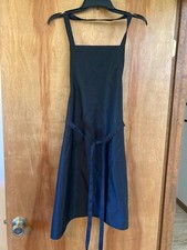 Happy Chef Basic Black Bib Apron with Ties - EC