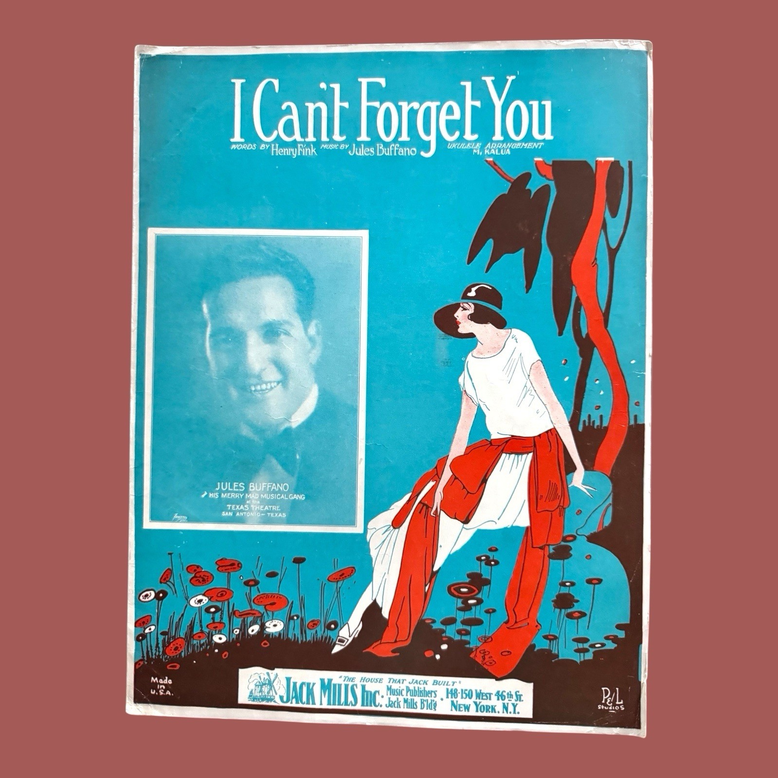 I Can’t Forget You Sheet Music Jules Buffano Fink Jack Mills 1926 Pel Studios