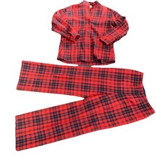Pendleton Red Plaid Pant Suit 2 Pc Set Wool Size 12 Vintage Sizing Runs Small