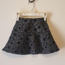 Kidpik Girls XS 5/6 Skirt Stars Silver Black