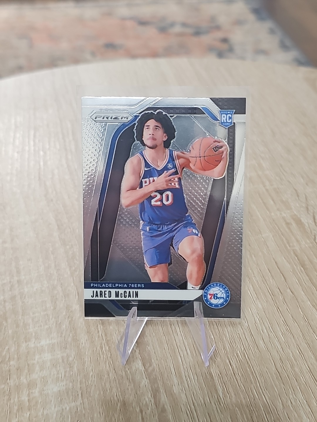 2024-25 PANINI PRIZM JARED MCCAIN BASE ROOKIE CARD RC #222 PHILADELPHIA 76ERS