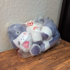 New MORE THAN MAGIC Plush BULLDOG Pencil Pouch BAG with Zipper PURPLE White DOG