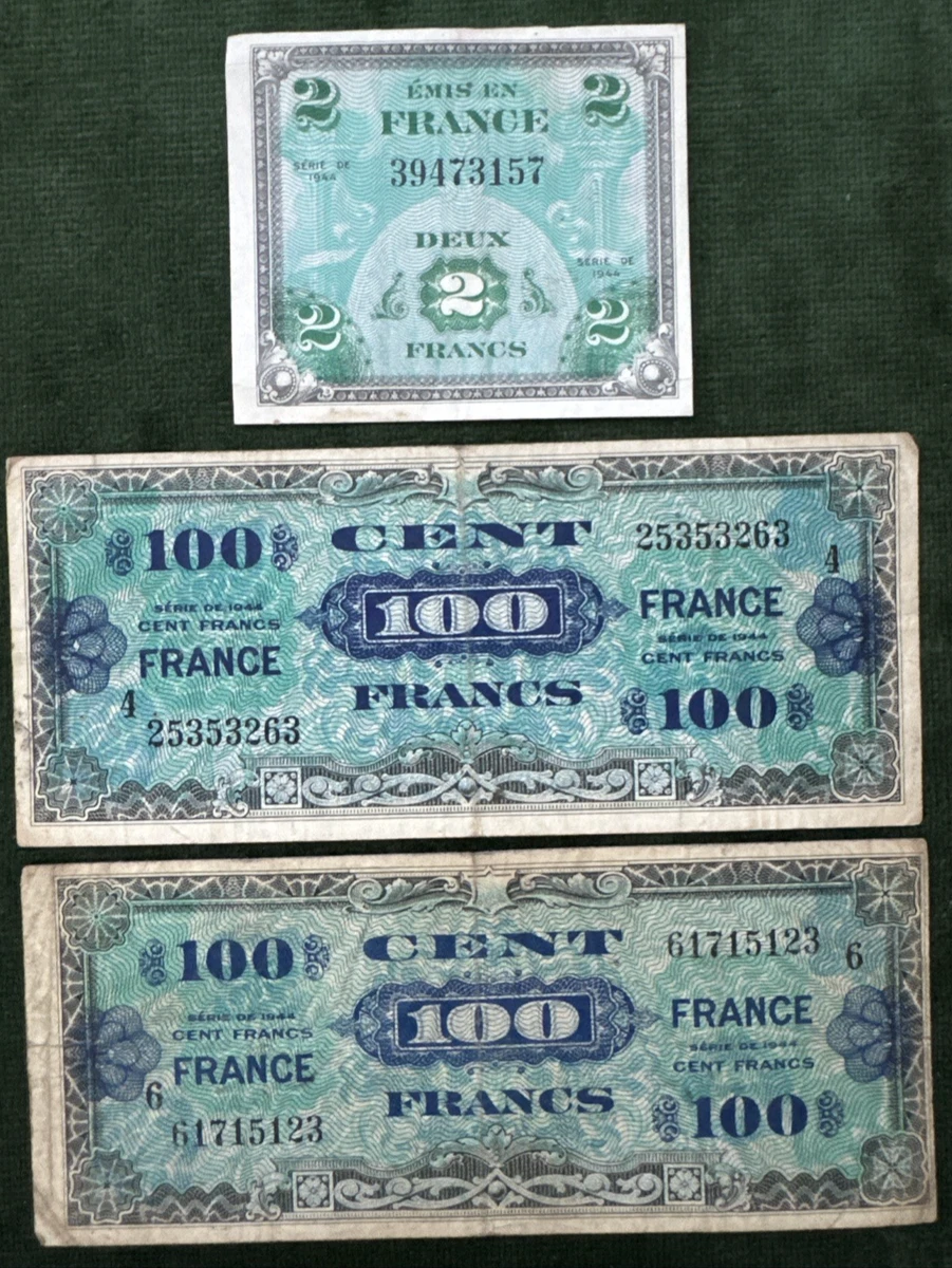 Circulated 1944 Year Military Currency French Paper Money for sale