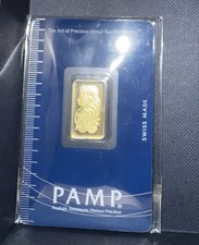 5 G PAMP Suisse .9999 Lady Fortuna 24K Gold Bar BU Cards Veriscan 3207.89 per troy oz