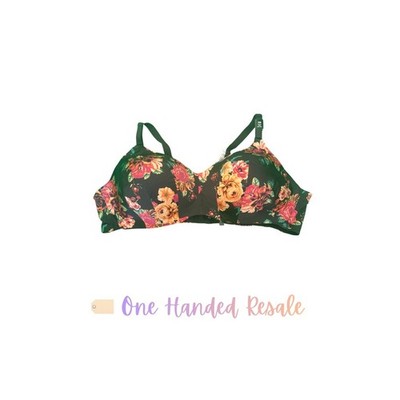   Torrid Everyday Wire Free Lightly Lined Smooth 360 Back Black Floral 50B Bra