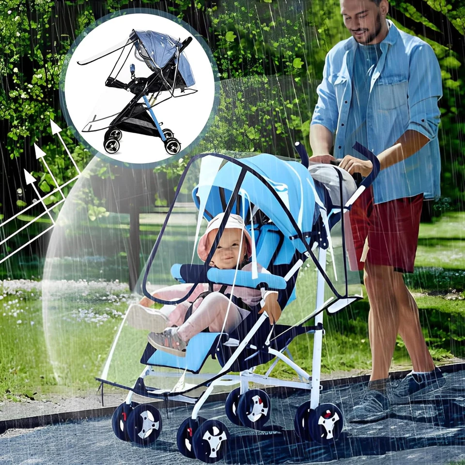 Parapioggia Passeggino Universale, Parapioggia Universale Comfort, Passeggino Pa - Immagine 3 di 4