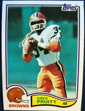 1982 TOPPS #69 GREG PRUITT (CLEVELAND BROWNS) FOOTBALL CARD