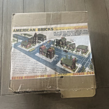 5 lb Vtg Box of American Wood Bricks By Halsam Construction Toy Set 60/1 60/2