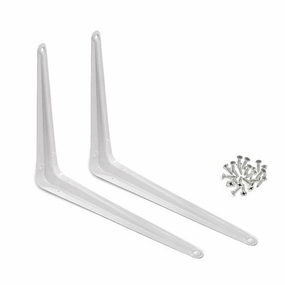 2x White Metal 8'' X 10'' Wall Corner Angle Shelving Shelf Brackets 2 Pcs 8x10inch