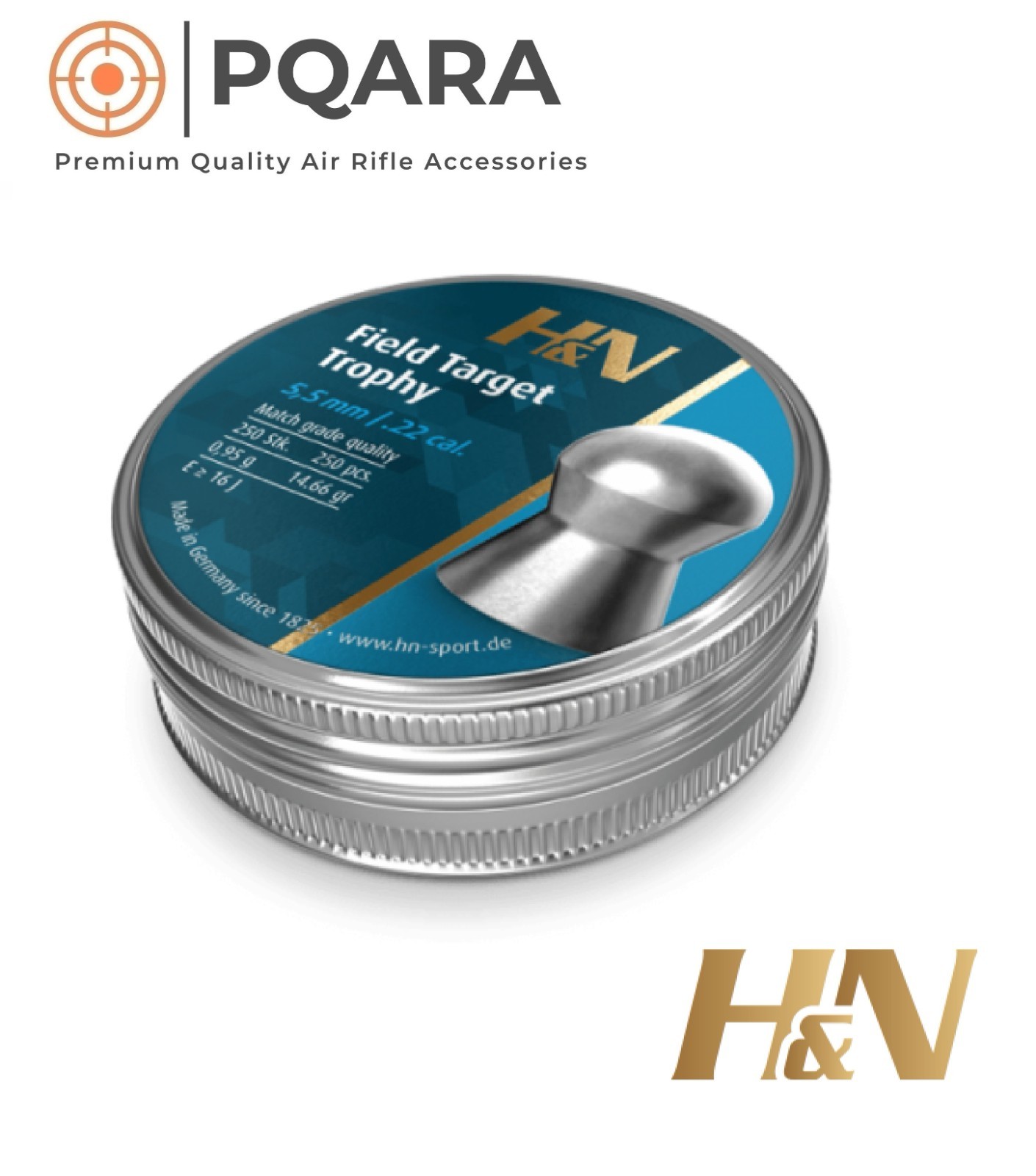H&N Field Target Trophy Airgun Pellets .22 5.53mm Tin x 250 pcs