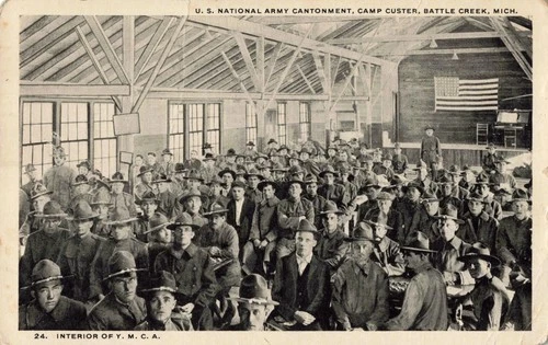 SW Battle Creek Fort Custer 1917 WW1 MILITARY TRAINING CAMP INTERIOR Calhoun Co.