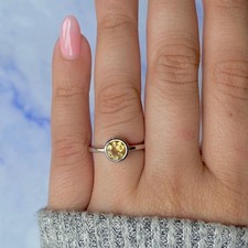 Yellow Citrine Gemstone 925 Sterling Silver Ring Handmade Jewelry For Gift AK138