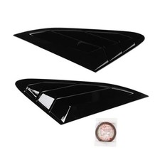 Rear Side Window Louvers, 2PCS Rear Side Window Louver Gloss ABS Bright Black