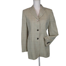 BERNARD ZINS Paris wool jacket sz 6 blazer plaid career work vh