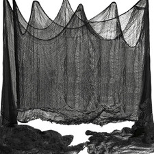 400 X 39 Inch Large Size Creepy Cloth Black Halloween Scary Spooky Cloth-Windows