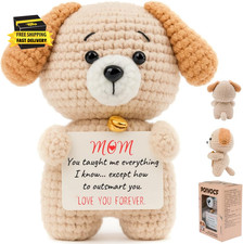 for Mom, Gift for Mom from Daughter or Son, Handmade Crochet Puppy with Message