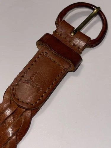 Christian DIOR Ceinture Vintage Cuir Marron Tressé 218926 1” Larg” Long LIRE !!