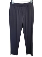 Black Pull-On Sweatpants M Regular Elastic Waist Stretch Pockets Machine Wash