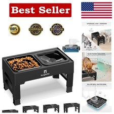 Elevated Dog Bowl Stand - 2-in-1 Slow Feeder  Anti-Spill Design for Large Dogs