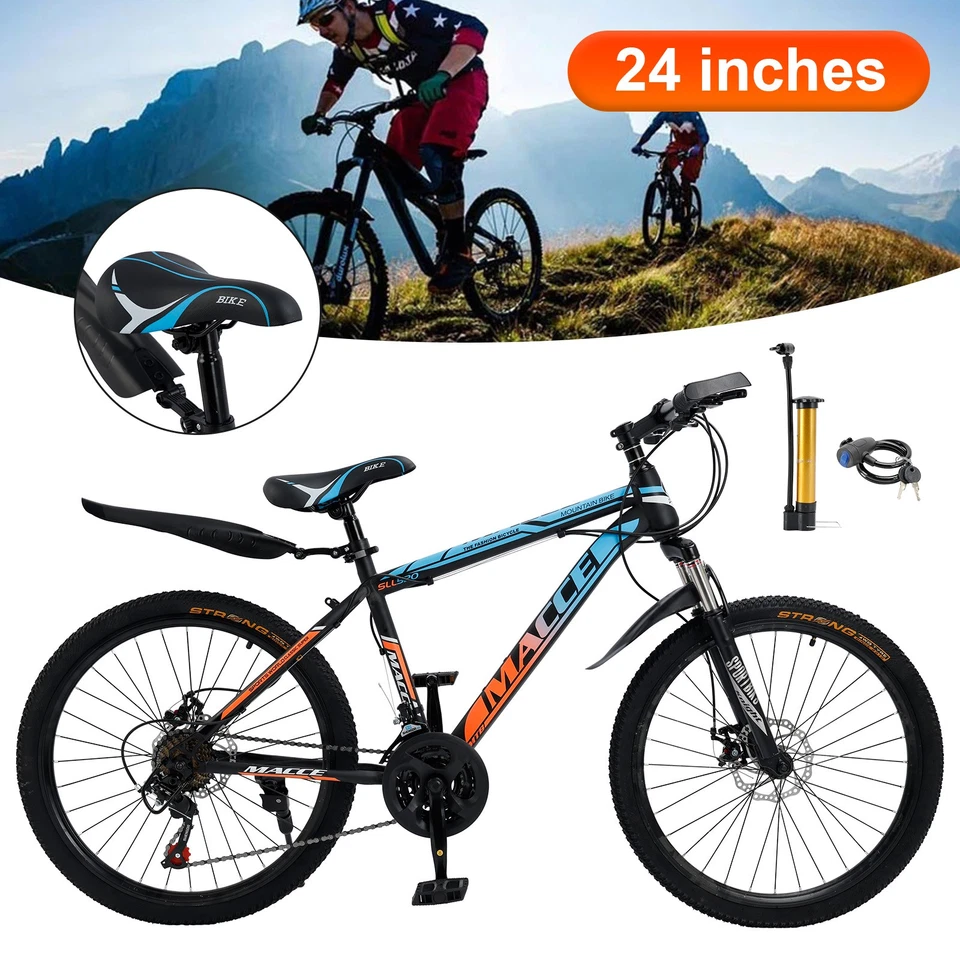 24 ZOLL FAHRRAD SHIMANO 24GANG 24" KINDERFAHRRAD FASTER MOUNTAINBIKE MTB BLAU - Bild 3 von 4