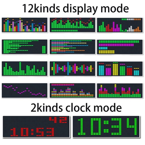 VU Meter Audio Analyzer 21.8*2.8*7.2cm ABS Material Music Spectrum Indicator - Picture 10 of 35