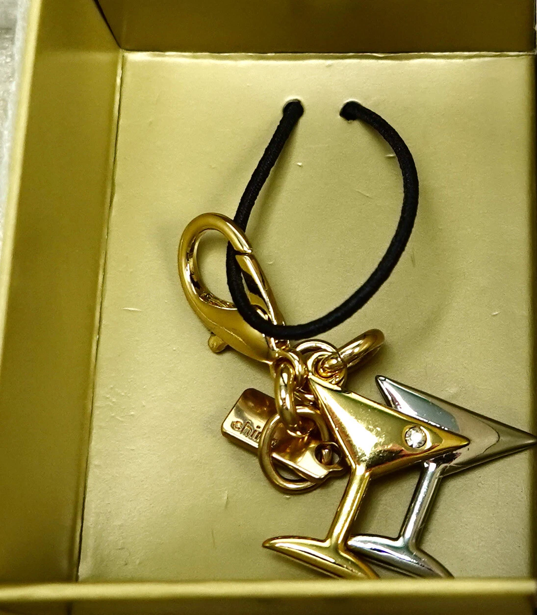 Portafoglio Coach Angolo Zip Polso Set Regalo Con Scatola Con Charms Bianco Rosa Disco Stelle