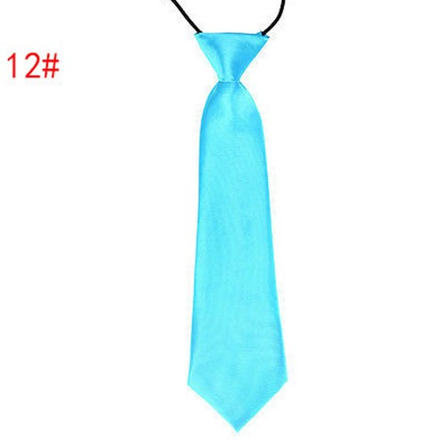 Boys Girls Classic Satin Elastic Neck Tie Wedding Prom Children School Kids Tie - Picture 11 of 52