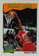 1991-92 HOOPS MICHAEL JORDAN ALL TIME ACTIVE LEADER  #536 NBA BASKETBALL CARD