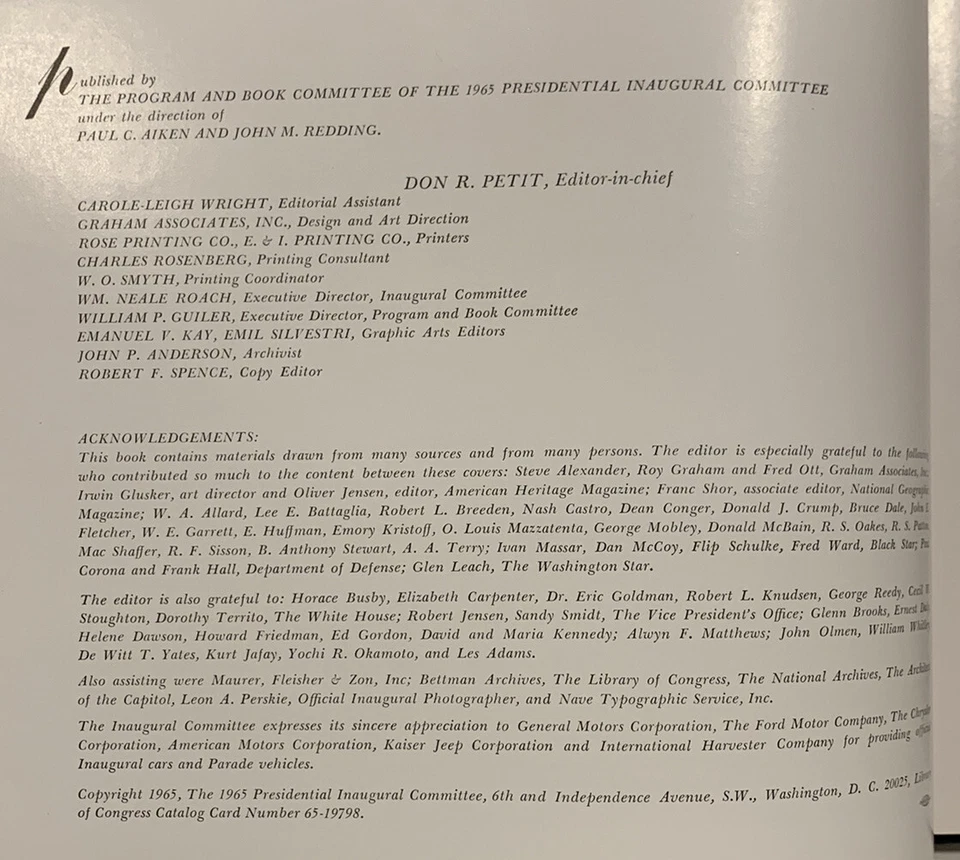 1965 PRESIDENT LYNDON JOHNSON Inauguration-Great Society-Threshold of Tomorrow - Image 4 of 4