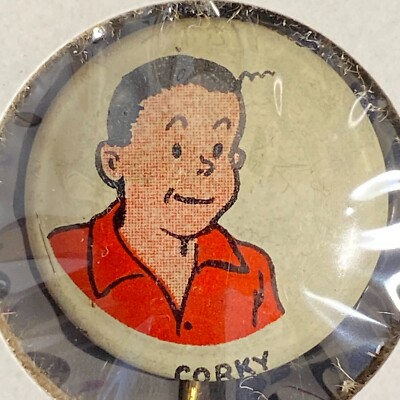 Corky Pep Pinback Cereal Premium Prize c1945-46