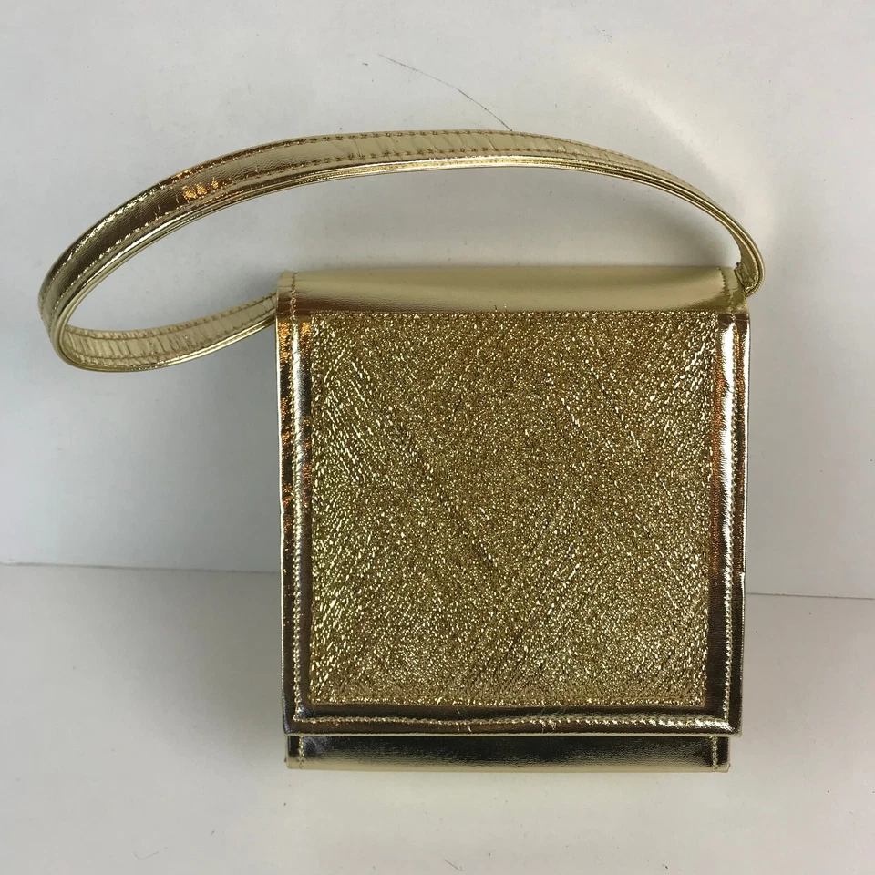 Bolso Vinilo Dorado Vintage (Hecho en Hong Kong) 15 cm Foto 3 de 4