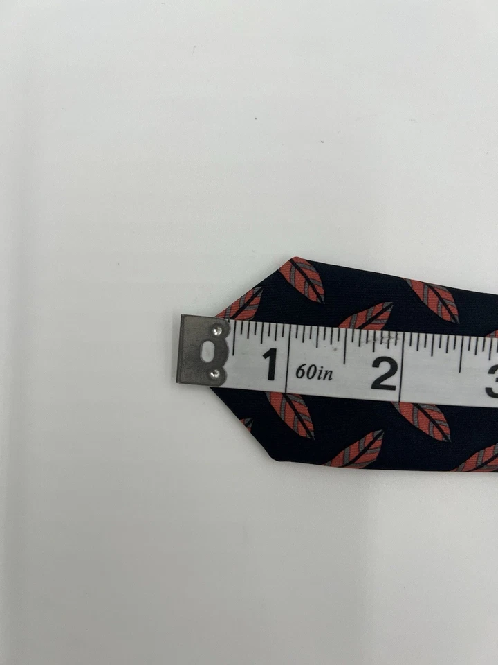 HERMES 995 SA мужской галстук черный цвет / перо оставить красный 100% шелк 58» в Lengh - Изображение 3 из 4