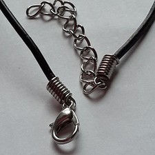  3MM BLACK REAL LEATHER   NECKLACE CORD THONG CHAIN 12- 30 INCHES