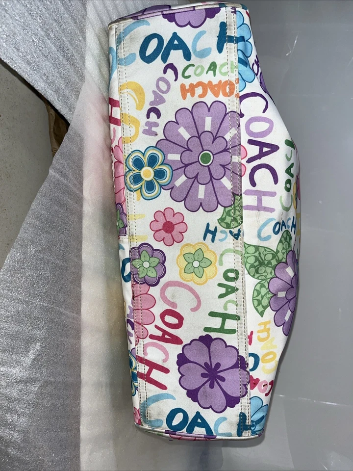 COACH MULTI COLOR DAISY SPELL OUT BABY DIAPER NYLON TOTE - Image 4 of 4